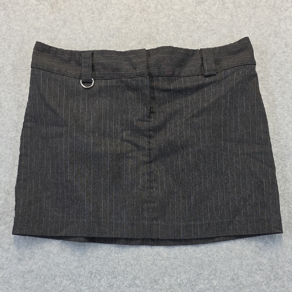 One Love Pinstripe Mini Skirt Size S – Gray Stretch